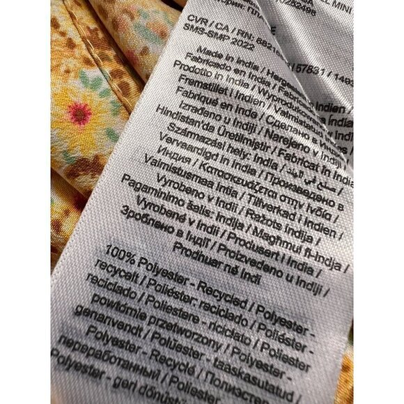 New Vero Moda Women's Size US XS floral Wrap Raffle Dress Yellow Sundress - Picture 8 of 9